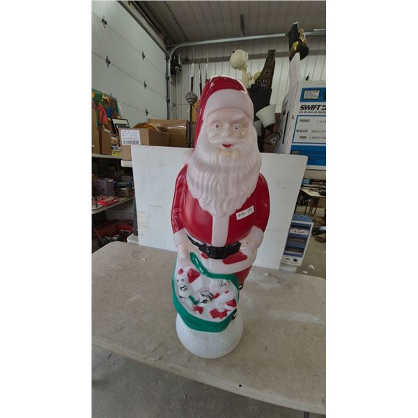 Vintage Santa Claus Blow Mold and Bag of Toys Christmas Decoration