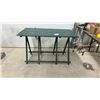 Image 1 : Wooden Folding Sawhorse-Style Table with Two-Panel Top, 30 × 48 × 25”