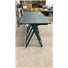 Image 2 : Wooden Folding Sawhorse-Style Table with Two-Panel Top, 30 × 48 × 25”