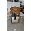 Image 1 : Ornate Carved Wood Frame Wall Mirror. 26”×51”