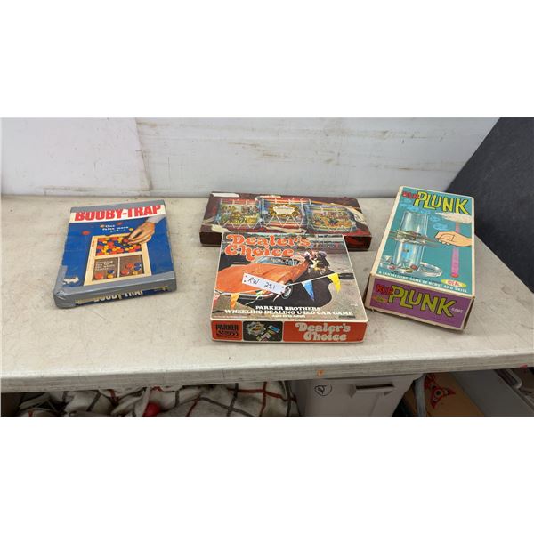 Vintage Board Games, Parker Brothers Dealer's Choice, Ideal KerPlunk, Booby-Trap