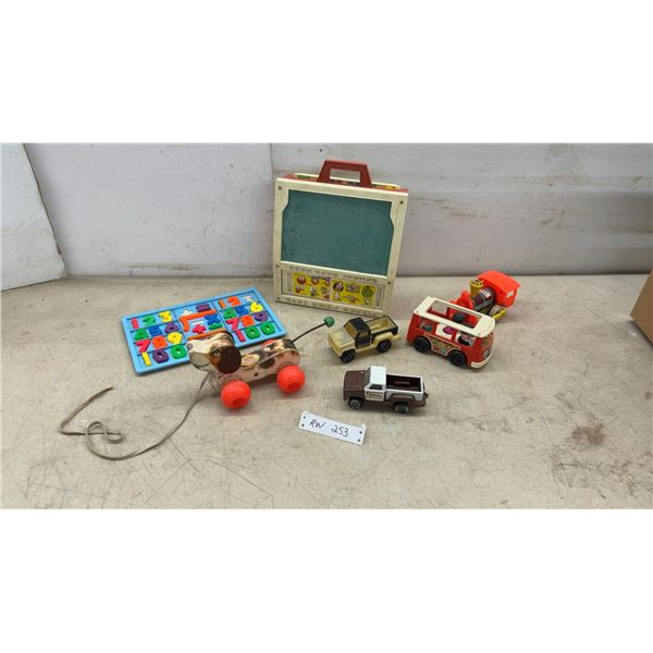 Fisher-Price School Days Desk, Little Snoopy, Chug-Chug Train, Tonka Trucks