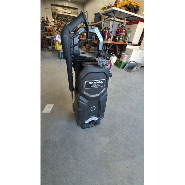 Simoniz 2000 PSI Electric Pressure Washer, Wand, Hose, and Power Cord