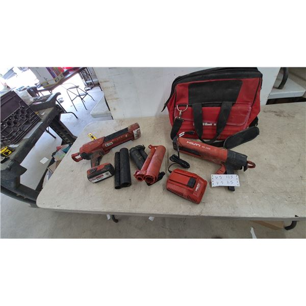 Hilti MD 2500 and CPG Cordless Dispenser, ( Batteries, Charger, Tubes, and Bag