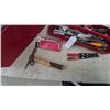 Image 3 : Red Metal Tool Box with Assorted Hand Tools, Wrenches, Screwdrivers, Hammer