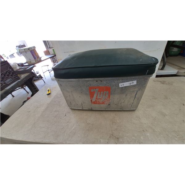 7up Branded Cronstroms Cooler with Padded Seat and Metal Handle