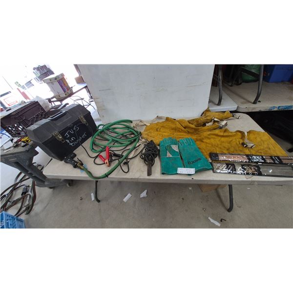 Broco Prime-Cut Cutting Rods, JVS Pin Buster, Welding Apron, Gloves, and Cables