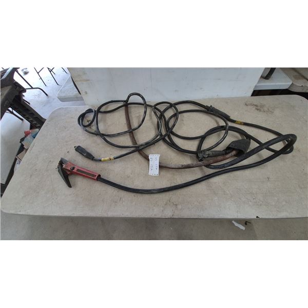 Welding Electrode Holder and Ground Clamp with Cables, Connectors, and Leads