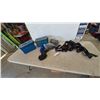 Image 1 : Two military ammo Metal Boxes, Blue Rope, Black Straps, and Two Packages of Black Straps. Game