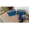 Image 4 : Two military ammo Metal Boxes, Blue Rope, Black Straps, and Two Packages of Black Straps. Game