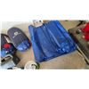 Image 4 : Outbound Camping Lot: 2 Sleeping Bags, 2 Tarps, Red Camp Stove, Woods Air Pump, and 3 Lanterns