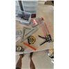 Image 4 : Assorted Hardware and Tools: Stanley Tape Measure, Caulk Gun, Hot Glue Gun, Levels