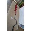 Image 1 : Ice Auger with Red Spiral Blades and Black Crank Handle