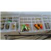 Image 4 : Fishing Rods, Reels, Tackle Boxes, Frabill Minnow Bucket, and Assorted Lures and Tackle