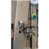 Image 7 : Fishing Rods, Reels, Tackle Boxes, Frabill Minnow Bucket, and Assorted Lures and Tackle