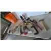 Image 1 : Assorted Tools: Home Depot Bucket, WD-40, 10W-30 Oil, Caulk Guns, Wrenches, Hammers