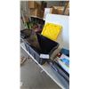 Image 4 : Outbound 12-Person Dome Tent, Black Storage Tote with Yellow Lid, and air mattress