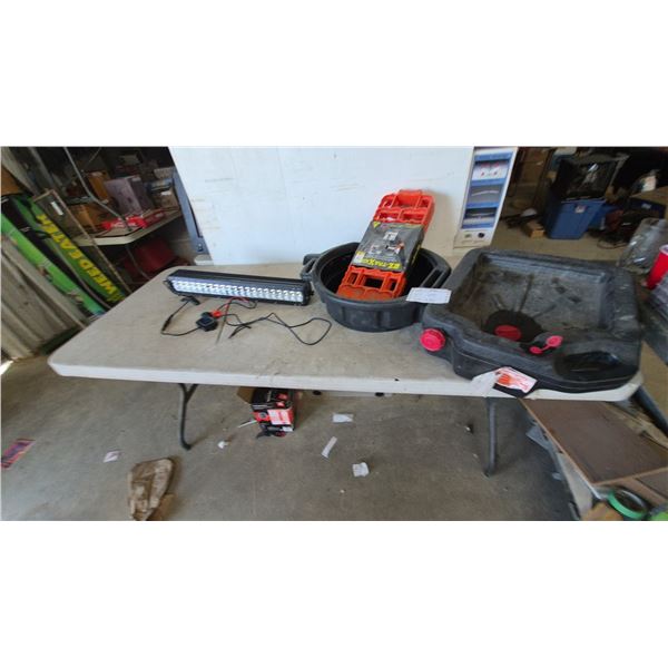Type S LED Light Bar, EZ-TRAX Traction Mat, and 2 Oil Drain Pans