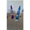 Image 1 : Two Lava Lamps, Purple and Blue; Each with Power Cord and Plug