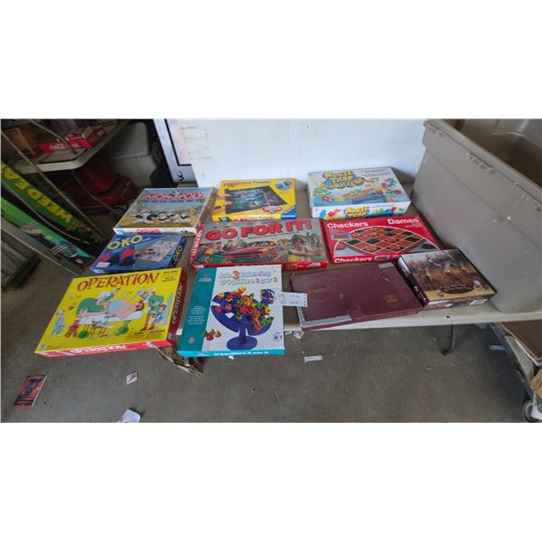 Board Games: Monopoly Junior, Operation, Go For It!, Mouse Trap, Checkers