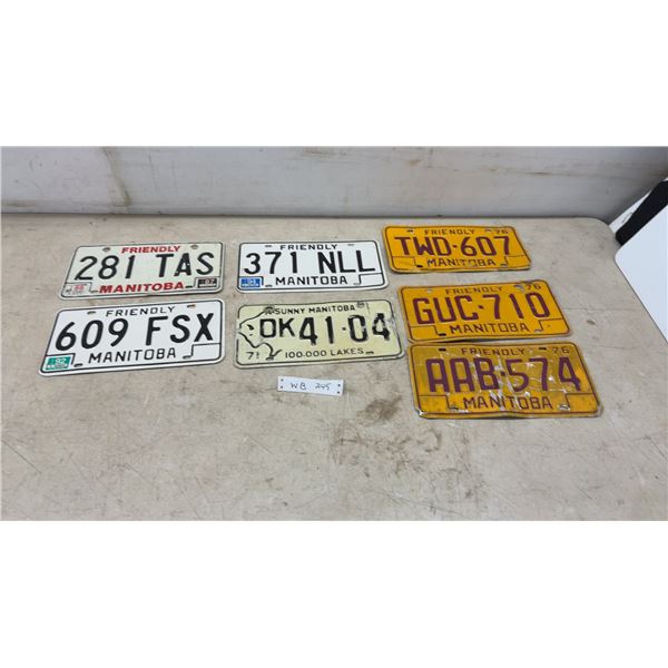 Seven Manitoba License Plates - Bison