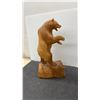Image 2 : Vintage Hand Carved Wood Bear, 15” Tall.and Wood Hinged Case
