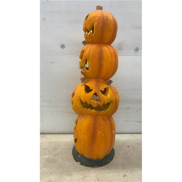 Vintage Treadmasters Halloween Foam Blow Mold Four-Tier Jack O'Lantern Pumpkin Tower, No Light