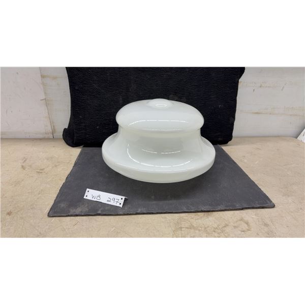 Vintage Large Flying Saucer Style Porcelain Light Ceiling Fixture