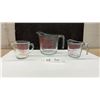 Image 1 : Three Vintage Fire-King Anchor Hocking Glass Measuring Cups