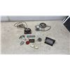Image 1 : Vintage Automotive Lot: Steering Wheel Knob, Emblems, Keys, Ashtray and Weston Ammeter