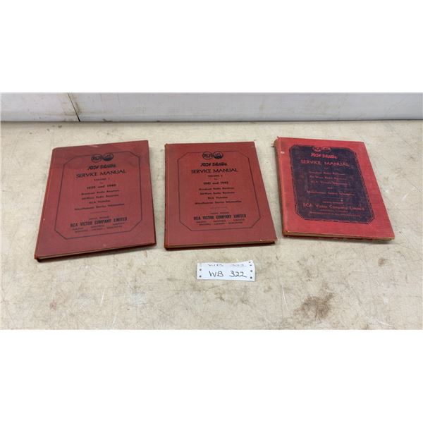 3 Vintage 1939-1942 RCA Service Manuals for Radios, Gramaphones, Record Players and Instruments