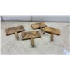 Image 2 : 4 Antique Hand Carding Paddles for Wool Drum Carder by L.S. Watson and Co, Leicester