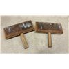 Image 5 : 4 Antique Hand Carding Paddles for Wool Drum Carder by L.S. Watson and Co, Leicester