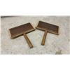 Image 6 : 4 Antique Hand Carding Paddles for Wool Drum Carder by L.S. Watson and Co, Leicester