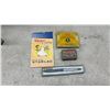 Image 3 : Vintage General Store Lot; 7 Up Can, Chicken Delight Rubber Chicken Promo, Rawleigh Tin, Brass