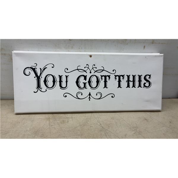 6 Decorative Canvas Signs, So Close, Don't Give Up and More, 8 × 20” and Framed 21 × 25”