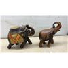 Image 3 : Four Carved Wooden Elephant Figures, Tallest 12”