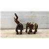 Image 4 : Four Carved Wooden Elephant Figures, Tallest 12”