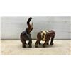 Image 5 : Four Carved Wooden Elephant Figures, Tallest 12”