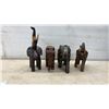 Image 7 : Four Carved Wooden Elephant Figures, Tallest 12”