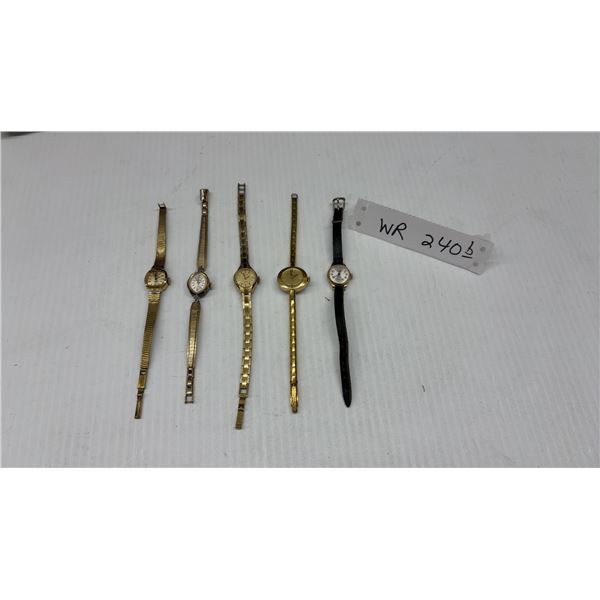 5 Vintage Ladies' Swiss Hand-Wind Wristwatches