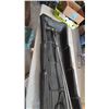 Image 3 : Black Plastic Sled with Two Ski Poles and Tow Rope