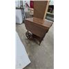 Image 6 : Drop Leaf Tea Cart with Carved Apron, Spindle Legs, and Spoked Wheels