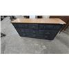 Image 1 : Black Dresser / Cupboard with Wood Top and 9 Drawers, Silver Handles