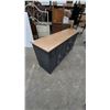 Image 4 : Black Dresser / Cupboard with Wood Top and 9 Drawers, Silver Handles