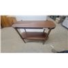Image 4 : Two-Tiered Wood Console Table with Rounded Edges & Tapered Legs, 27"×36"×12"