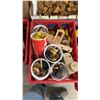 Image 6 : Large Lot of Wooden Toy Parts: Wheels, Axles, and Blocks