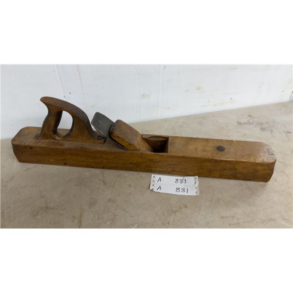 Vintage Wooden Jointer Plane with Iron Blade, Marked “GARANTIE”