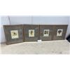 Image 1 : Four Framed Mixed-Media Collage Artworks with Coin Accents, Signed Nina B. 17 × 15”