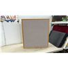 Image 3 : Freestanding Double Sided Fabric-Covered Bulletin Board with Wooden A-Frame Stand,32 × 28 1/2”